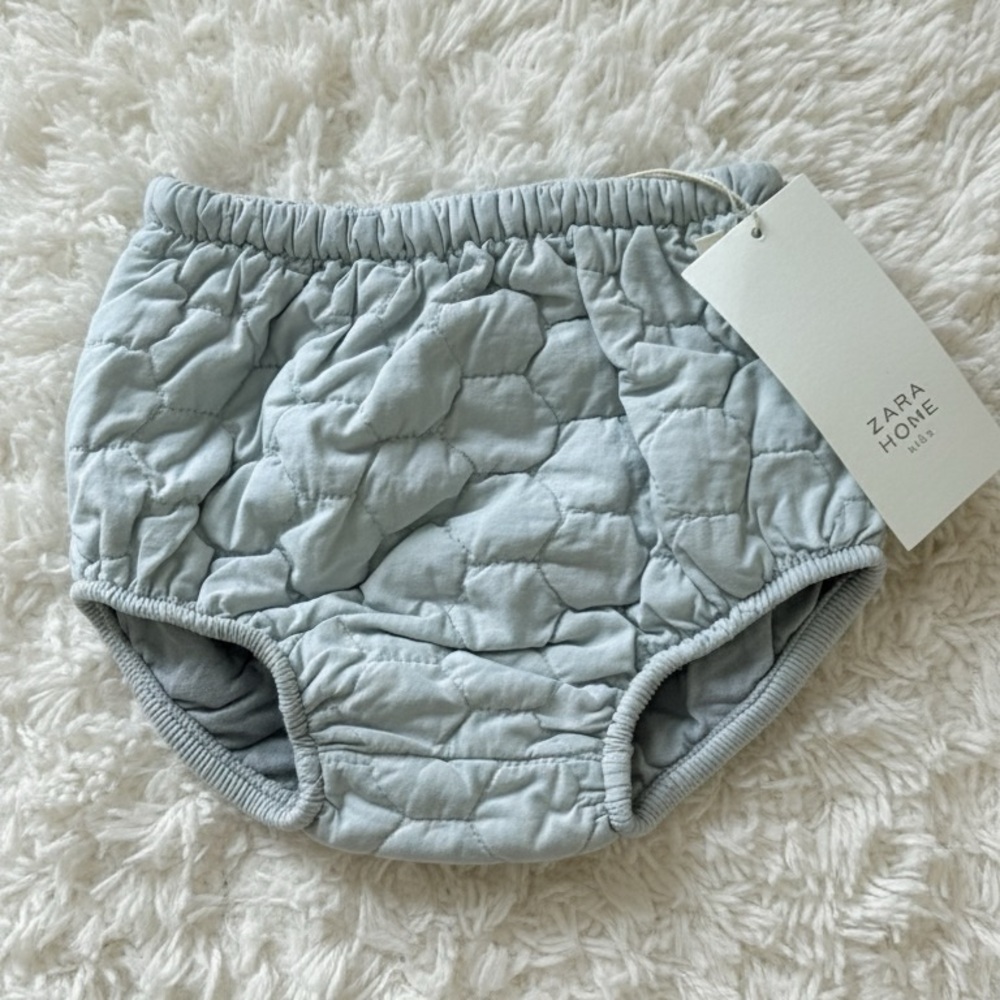 Zara Quilted Light Gray Diaper Cover